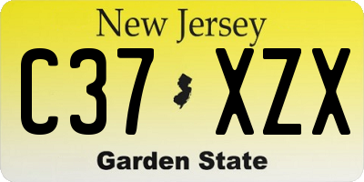 NJ license plate C37XZX