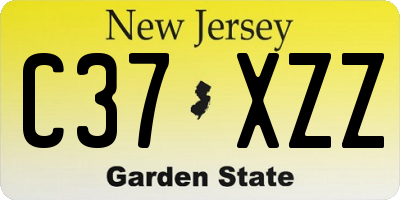 NJ license plate C37XZZ