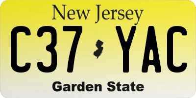 NJ license plate C37YAC