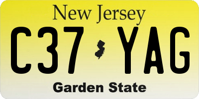 NJ license plate C37YAG