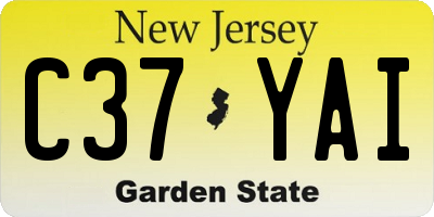 NJ license plate C37YAI