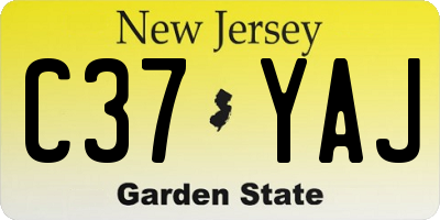 NJ license plate C37YAJ