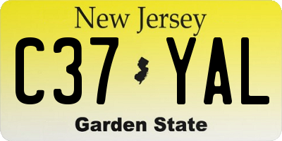 NJ license plate C37YAL