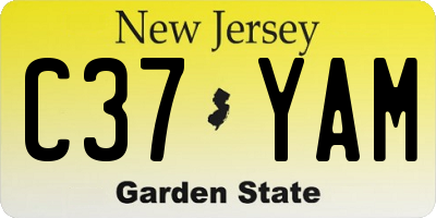 NJ license plate C37YAM