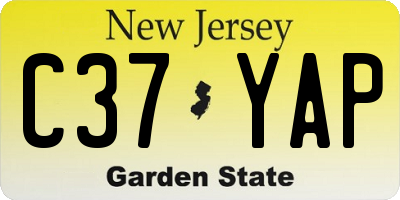 NJ license plate C37YAP