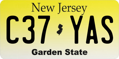 NJ license plate C37YAS