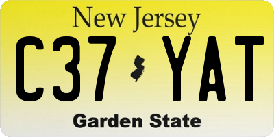 NJ license plate C37YAT