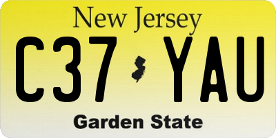 NJ license plate C37YAU