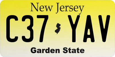 NJ license plate C37YAV