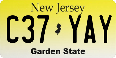 NJ license plate C37YAY