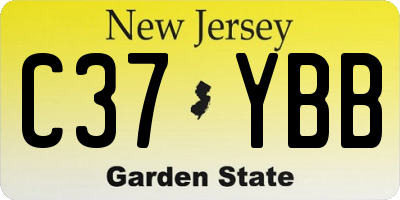 NJ license plate C37YBB