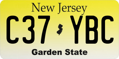NJ license plate C37YBC