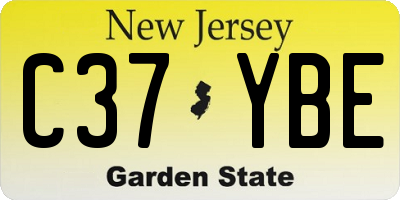 NJ license plate C37YBE