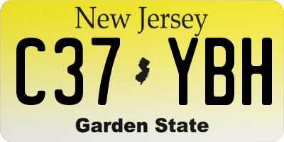 NJ license plate C37YBH