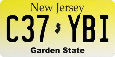 NJ license plate C37YBI