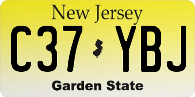 NJ license plate C37YBJ