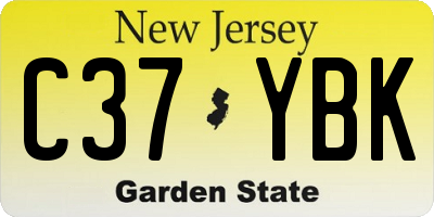 NJ license plate C37YBK