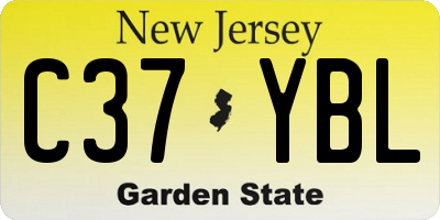 NJ license plate C37YBL