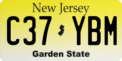 NJ license plate C37YBM