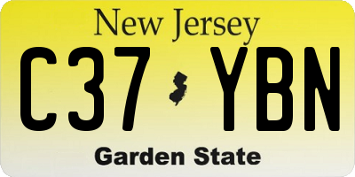 NJ license plate C37YBN