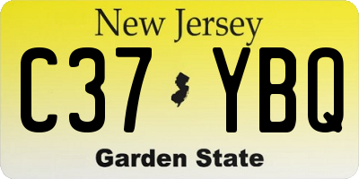 NJ license plate C37YBQ