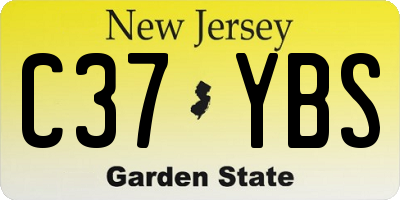 NJ license plate C37YBS