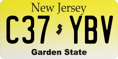 NJ license plate C37YBV