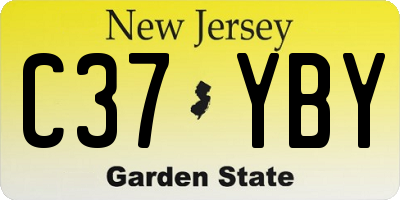 NJ license plate C37YBY