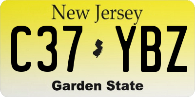 NJ license plate C37YBZ