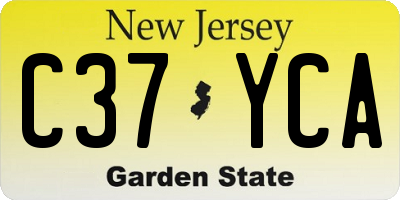 NJ license plate C37YCA