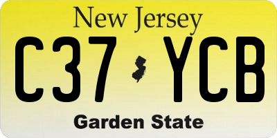 NJ license plate C37YCB