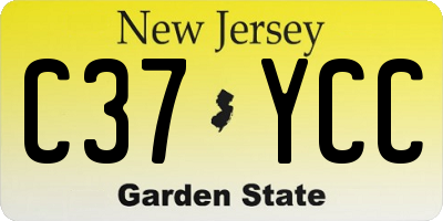 NJ license plate C37YCC