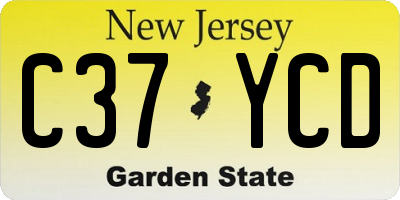 NJ license plate C37YCD