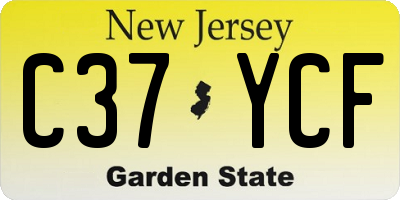 NJ license plate C37YCF