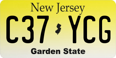 NJ license plate C37YCG