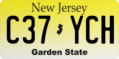 NJ license plate C37YCH