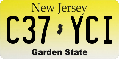 NJ license plate C37YCI