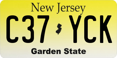 NJ license plate C37YCK