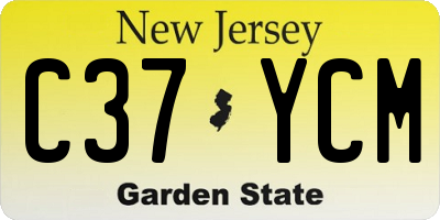 NJ license plate C37YCM