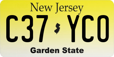 NJ license plate C37YCO