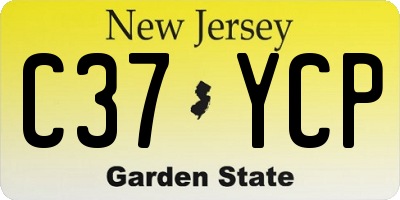 NJ license plate C37YCP
