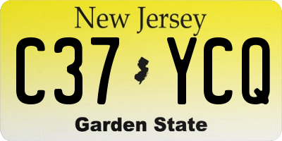 NJ license plate C37YCQ