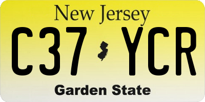 NJ license plate C37YCR