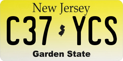NJ license plate C37YCS