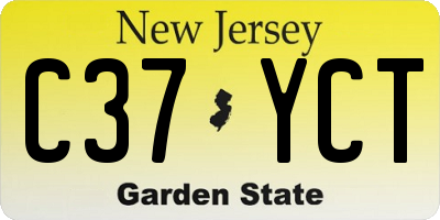 NJ license plate C37YCT