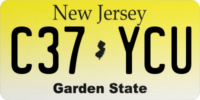 NJ license plate C37YCU