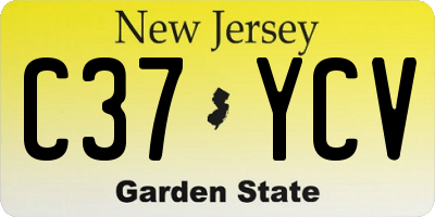 NJ license plate C37YCV
