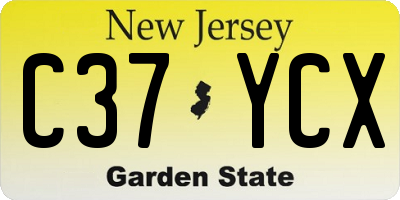 NJ license plate C37YCX