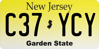 NJ license plate C37YCY
