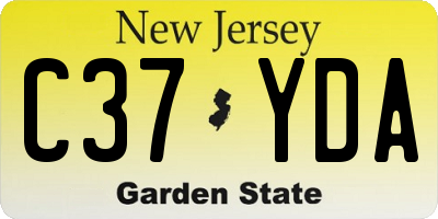 NJ license plate C37YDA